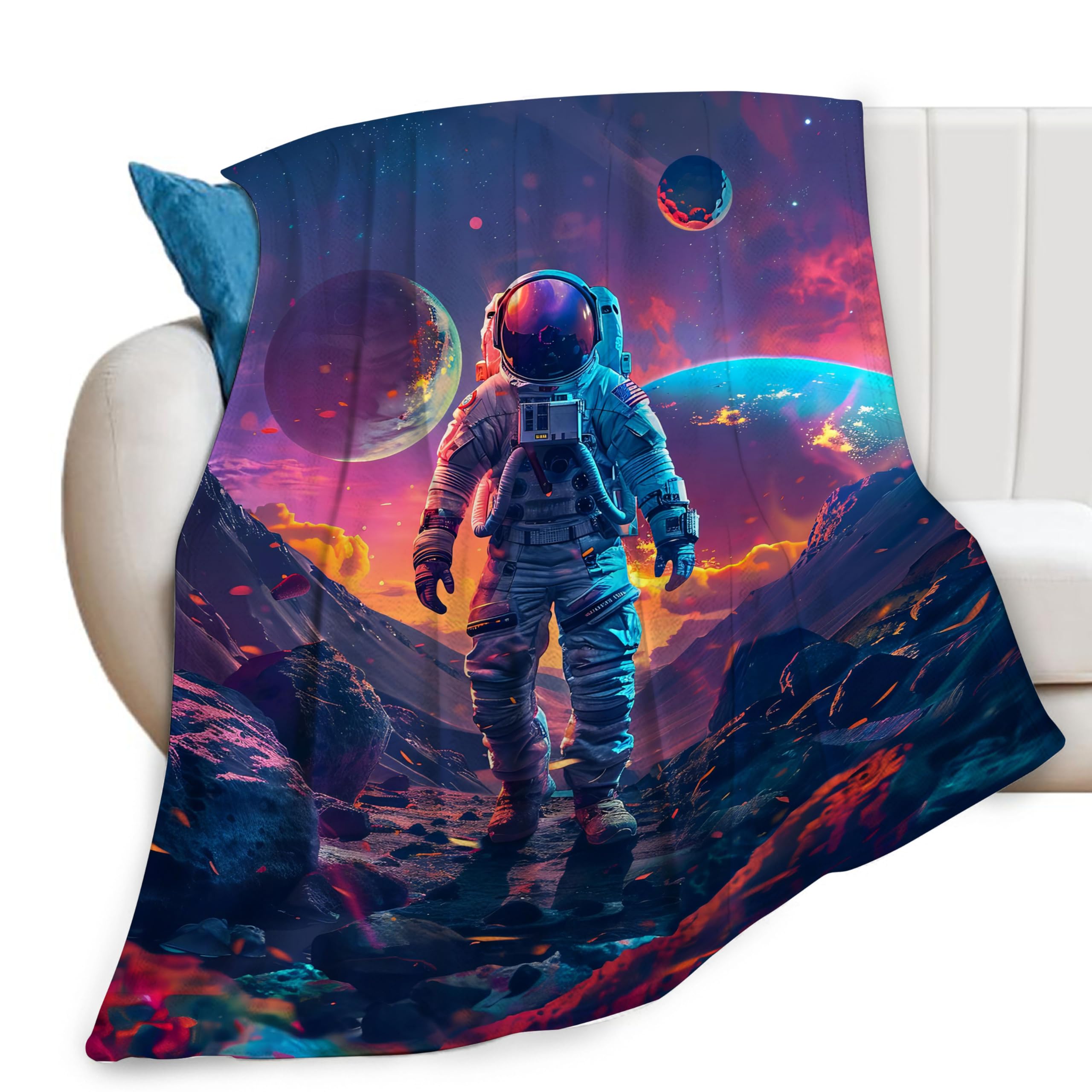 Amazon.com: Astronaut Print Blanket Space Planet Galaxy Throw